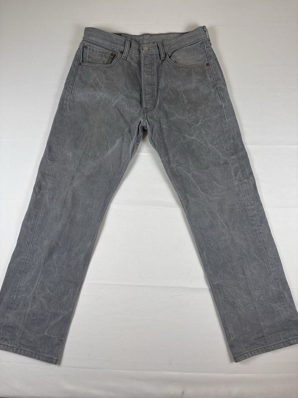 Levi’s 501 Jeans Mens 32x30 Gray Button Fly Straight Leg Denim
